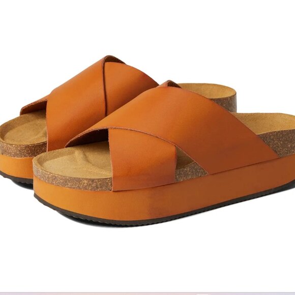LAST PAIRS! NEW FREE PEOPLE  Sidelines Flatform Sandals  392S0 in sunset orange - Picture 5 of 11